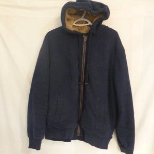 TOMMY HILFIGER, full zip front heavy weight hooded sweatshirt, large, GUC